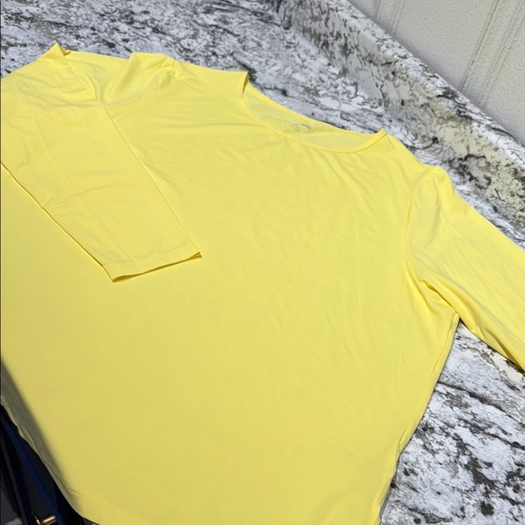 Lands' End women’s Yellow Long Sleeve swim tee rash guard 1X - Picture 1 of 7